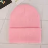 Beanie/Totenkopfkappen Acryl Winter Frauen Solide Benutzerdefinierte Stricken Mützen Schädeldecke Männer Casual DIY Druck Pacth Stickerei Strickmütze Caps Gorros 230914