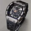 Часы швейцарский дизайнер RicharMill Женева Rm055 Original Diamond Cutout Cool Glow Немеханические Премиум Мужские Yl8n ZF Factory