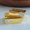 Eenvoudige Mode Mannen Vrouwen Oorbellen 925 Sterling Zilver Geel Vergulde Bling Moissanite Diamanten Hoepel Oorbellen