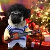 Divertente Pet Guitar Player Cosplay Costume per cani Chitarrista Vestirsi Festa di Halloween Anno Vestiti per piccoli gatti francesi 3 Y200330320f