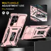 Schuifvensterring Armor Case Magnetische standaard Telefoonhoes met ringhouder voor iPhone 15 Pro Max Samsung S23 Ultra S22 S21 FE S20 A03 A14 A24 A34 A54 5G A33 A53 A73