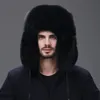 Unisex full täckt riktig räv päls ryska fångare hatt ushanka hatt jägare hatt vinter varm skidor utomhus mössa