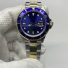 Relógio de luxo vintage bp fábrica moldura azul meio ouro mostrador azul suíço 3135 movimento 40mm relógio automático masculino 208o