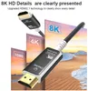 8K HDMI 2.1 Kabelfiberoptisk kabelkraft HDMI-kompatibel kabeltråd 8K 60Hz 4K 120Hz 2K 165Hz 48Gbps EARC HDR HDCP för dator HDTV-projektorövervakning