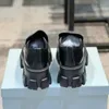 Med box designer sko kvinna monolit svart läder loafers plattform sneaker chunky loafer snörning överdimensionerade skor damklänningskor kontor avslappnad