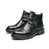 Man Work Buty buty motocyklowe mężczyźni Vintage czarne skórzane kostki męskie Mężczyźni Masowe mody Casual Casual Men Boots for Boys Party Boots