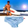 Cuecas transparentes masculinas, calções de banho para natação, sunga masculina, natação, praia, deslizamento curto, cintura baixa, sex222f