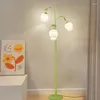 Stehlampen Moderne nordische grüne Lampe Blume kreative 3 Lichter stehende LED-Dekor für Zuhause Wohnzimmer Schlafzimmer