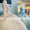 Roze Licht Quinceanera Jurken Kant Applique Pailletten Lange Mouwen Corset Terug Satijn Aangepaste Zoete Prinses Optocht Baljurk Vestidos