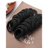 A muchas personas les gusta la cuerda para el cabello de alta elasticidad, 50 Uds., anillo para el cabello sin costuras, color negro, café y marrón, accesorios para el cabello con cuerda para niñas