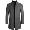 Men's Wool Blends Autumn Winter Oversized Woolen Blend Coat Male Long Windbreaker Jacket Cotton Thick Warm Men Gray Jacket Mens Overcoat 3xl 4xl 230915