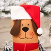 Bas suspendus pour arbre de noël, décorations de noël, chapeau de dessin animé, chaussettes pour chiot, ornements, cadeaux de noël, bonne année