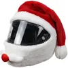 Couvre-casque de cyclisme du Père Noël Couvre-casque de moto de Noël Chapeau de sécurité intégral Casquette de course du Père Noël Joyeux Noël Décoration Cadeau Q573