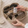 Kosmetiska väskor fall stora resor kosmetisk väska för kvinnor läder makeup arrangör kvinnliga toalettartiklar