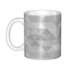 Muggar DIY Modern Abstract Grey Red Swirls Ceramic Mug Anpassad geometrisk mönster Kaffekopp Creative Gift