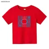 Sommarbarns korta ärm sommardesigner barn t-shirts mode t-shirt för pojke och flicka lösa brev trycker barn toppar tees