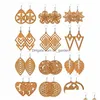 Stud 12 Pairs African Wooden Drop Bohemian Pendant Dangle Lightweight Ethnic Style Wood Earrings For Women Delivery Jewelry Dhgarden Dhr2A