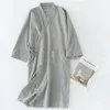 Men's Sleepwear Summer Men Robe Gown Solid Cotton Japan Style Kimono Bathrobe Gowns Loose Male Nightgown Casual Sleep Home Cl2757