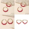 Hoop Huggie Love Coloré Grande Boucle D'oreille Boucles D'oreilles Style Européen Et Américain Tempérament Exagéré Doux Cool Bambou Noeud Oreille Juif Dhk0G