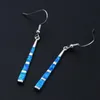 Boucles d'oreilles pendantes Chic batte de Baseball bleu opale de feu longue boucle d'oreille bijoux pour dame