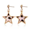 Stud Earrings FYJS Unique Light Yellow Gold Color Alloy Star Point For Women Transfer Lucky Gift Jewelry