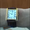 uomo donna moda cassa in oro quadrante bianco orologio movimento al quarzo orologi eleganti 07-3315d