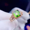 Cluster Rings H1101 Tourmaline Ring Fine Jewelry Solid 18K Gold Nature Green Gemstones 2.85ct Diamonds For Women Present