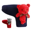 Other Golf Products Cute Bear Knitted Golf Head Cover for Putter Blade Golf Putter Protector Red Blue White 230915