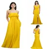 Vestido de dama de honra de chiffon amarelo, linha longa, vestido de dama de honra, verão, casamento, feito sob encomenda, bm3102290m