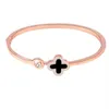 Bijoux simple mode bracelet trèfle porte-bonheur bracelet en alliage pour femmes bracelets en fil d'or rose bangles271J