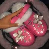 Slippers New Designer Luxury Women Plush Platform Sandals With Charms Pearl Big Chain Slides Shoes With Hole Fluffy For Women Slippers babiq05