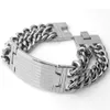 Link Chain 23mm Cross Rune ID Stainless Steel Gold Silver Silver Gold 2 Row Cuban Bracelet Vintage Men's Boy's Wristban239l