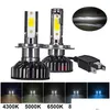 Automistlampen Licht 12V koplamp H4 Led 3000K 4300K 5000K 6500K 8000K 25000K 9005 9006 Leds Bb Drop Delivery Mobiles Motorcycles L Dh6En