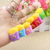 30st Creative Personalized KeyChain Trinkets Mini Simulation Food Pommes Fries Keyring Chain Jewelry Bag Charm Pendant Mixed Colo201J