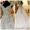 Real Pos Tüll A-Linie Brautkleid mit V-Ausschnitt Bling Perlen Günstige Vintage Brautkleider Brautkleider 2019 Nigeria abito da sposa257d