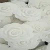 fabric flower DIY material Camellia white flower with sticker 10pcs a lot2091