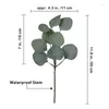 Fleurs décoratives Simulation artificielle feuilles d'eucalyptus tiges courtes branches d'arbre de dollar en argent plantes vertes Bouquets décor de mariage