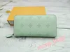 high quality Leather Single Zipper Wallets Lady Ladies Long Classical Coin purse Designer Fashion Women Clutch Credit Card Wallet