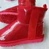 Botas UG clássico claro mini botas mulheres inverno neve peludo meninas garoto homens cetim bota tornozelo botas neves meio joelho ug