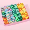 150pcs Çocuk Saç Band Elastik Düz Renk Bebek Bandı Çocuk Ponytail Tutucu Scrunchies Teaves Gird Girls Saç Aksesuarları