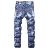 Snow Fashion Brand Wash Biker Dżinsy Męskie Rasual Riseed w trudnej sytuacji bawełniane dżinsowe proste długie spodnie rozciągają szczupłe spodnie 30-223c