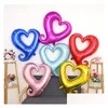 Party Decoration 32 Large Size Hook Heart Shaped Foil Helium Balloons Valentines Day Decor I Love You Inflatable Air Globos Supplies D Dhcgf