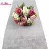 Corredor de mesa de malha com diamante inteiro, festa de casamento, decoração brilhante, 50 linhas 24cm, fita envoltória de strass prateada, brilho, cristal304g