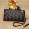 HBP men's wallet long fashion handbag men's youth thin woven zipper wallet handbag