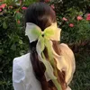 2023 Summer Korean Mesh Color Butterfly Big Bow Long Ribbon Hair Clips For Girl Cute Kawaii Hairpin Fashion