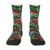 Calcetines para hombres Novedad Impresión Quaker Parrots Squad para hombres Mujeres Elástico Verano Otoño Invierno Parrot Birds Crew