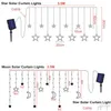 Led Strings Solar Lamp Ster Maan Fee Gordijn Lichtslingers Kerst Guirlande Voor Bar Thuis Bruiloft Tuin Patio Raam decor Dhui1