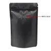 20 Pçs / lote 15 23cm Stand Up Folha de Alumínio Ziplock Pack Bag Matte Black Pure Mylar Valve Bag Selo térmico com evacuação de ar Valve2152