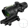 FIRE WOLF Tactical 4X32 Scope Sight Real Fiber Optics Red Illuminated Tactical Riflescope with 20mm Dovetail for Hunting