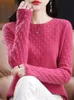 Kobiety swetry wiosna jesień 100 czysty wełna merynosowy sweter kobiet dla kobiet puste longsleeve kaszmirowy dzianina żeńska odzież Grace 230915